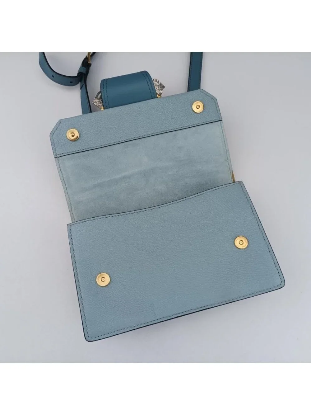 Miu Miu Blue Multicolor Leather Shoulder Bag